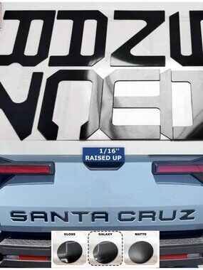 Galaxy Black Plastic Letters for Hyundai Santa Cruz 2022 23 2024 Inserts US MADE